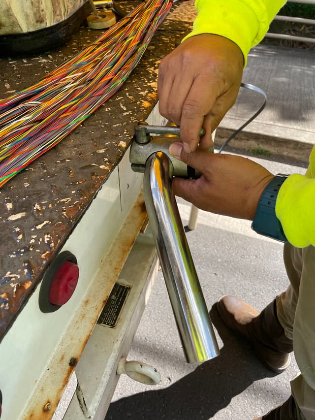 Pedestal cable work